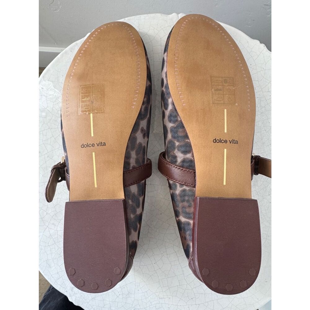 SOLD Dolce Vita ROSLYN Mesh Leopard Print Brown Mary Jane Ballet Flats Size 7 - Picture 8 of 10